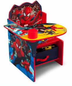 Delta Children Spider-Man Chair Desk with Storage Bin, Scratch-Resistant, for Kids 3-6, Greenguard Gold Certified
