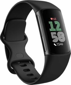 Fitbit Charge 6 Fitness Tracker, GPS, Heart Rate Monitor, Google Apps, Obsidian/Black, One Size