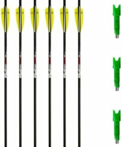 TenPoint Pro Elite 400 Carbon Crossbow Arrows 20-Inch 6-Pack with Alpha-Nocks
