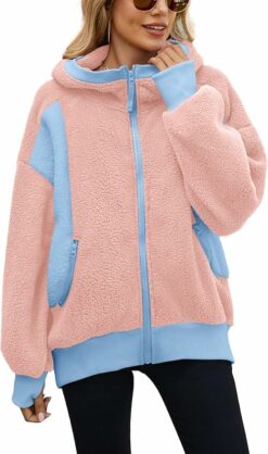 Cozy Color Block Fleece Jacket WO8
