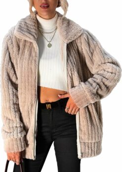 Lapel Collar Sherpa Jacket WO18
