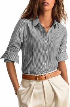 Striped Button Down Shirt WO41