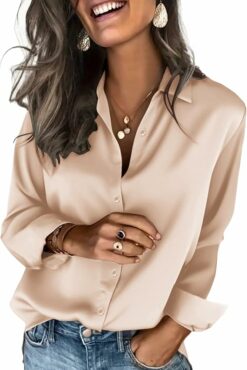 Women Silk Button Down Shirt WO25